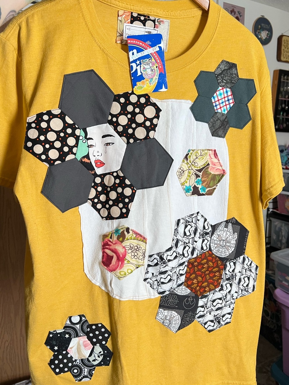 Hexie Flowers Panic Tee Shirt - Picture 2 of 14